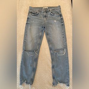 ZARA Distressed Straight Leg Jean